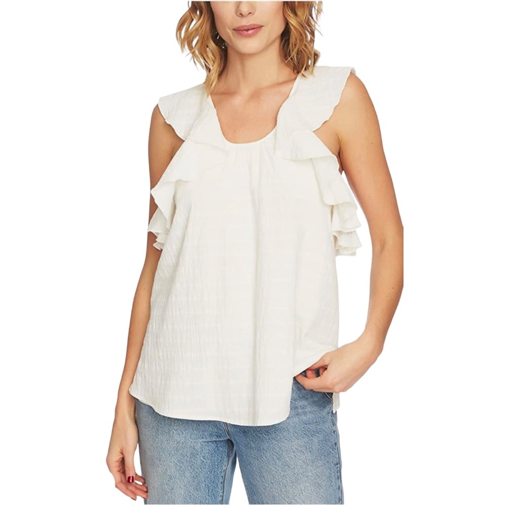 1.STATE Womens Crossover Back Ivory Blouse NWT Sz S